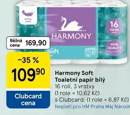 Tesco HARMONY Soft Toaletní papír bílý nabídka