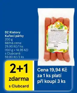 Tesco DZ Klatovy Kuřecí párky nabídka