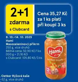 Tesco Hami Masozeleninový příkrm nabídka