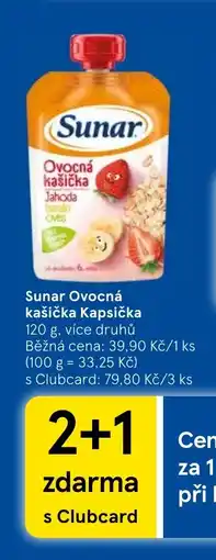 Tesco Sunar Ovocná kašička Kapsička nabídka