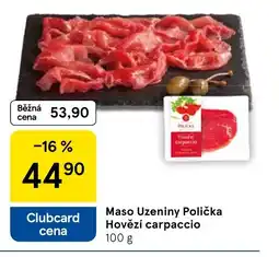 Tesco Maso Uzeniny Polička Hovězí carpaccio nabídka