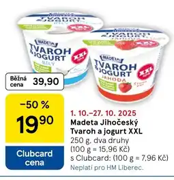 Tesco MADETA Jihočeský Tvaroh a jogurt XXL nabídka
