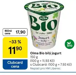 Tesco OLMA Bio bílý jogurt nabídka