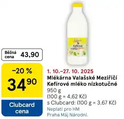 Tesco Mlékárna Valašské Meziříčí Kefírové mléko nízkotučné nabídka