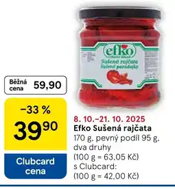 Tesco Efko Sušená rajčata nabídka