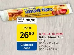Tesco Brick Listové těsto nabídka