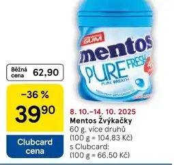 Tesco Mentos Žvýkačky nabídka