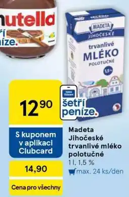 Tesco Madeta Jihočeské trvanlivé mléko polotučné nabídka