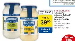 Tesco Hellmann's Majonéza Originál Hellmann's Tatarská Omáčka nabídka