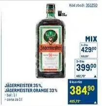 Makro JÄGERMEISTER 35 %, JÄGERMEISTER ORANGE 33 % nabídka
