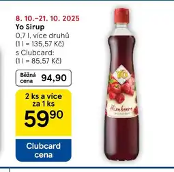 Tesco Yo Sirup nabídka