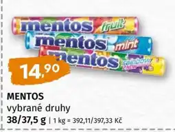 Terno Mentos, vybrané druhy nabídka