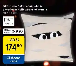 Tesco F&F Home Dekorační polštář s motivem halloweenské mumie nabídka