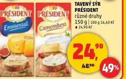Penny Market Tavený sýr président nabídka