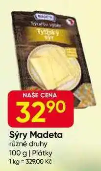 Hruška Sýr Madeta různé druhy 100 g nabídka