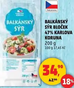 Penny Market Balkánský sýr bloček 47% karlova koruna nabídka