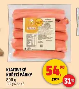 Penny Market Klatovské kuřecí párky nabídka
