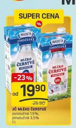 Flop JČ MLÉKO ČERSTVÉ polotučné 1,5% 1l nabídka