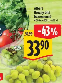 Albert Albert Hrozny bílé bezsemenné 500 g nabídka