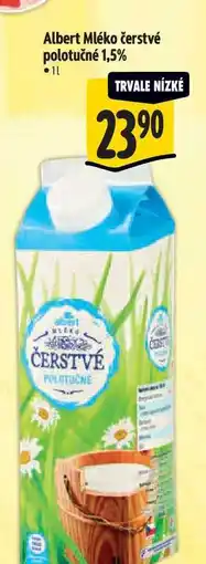 Albert Albert Mléko čerstvé polotučné 1,5% 1 l nabídka