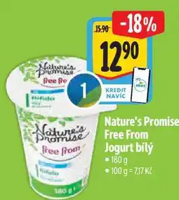 Albert Nature 's Promise Free From free from Jogurt bílý 180 g nabídka