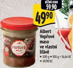 Albert Albert Vepřové maso ve vlastní šťávě 300 g nabídka