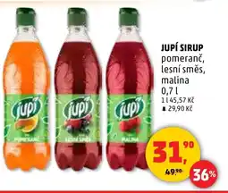 Penny Market Jupí sirup pomeranč, lesní směs, malina nabídka