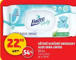 Penny Market Dětské vlhčené ubrousky aloe vera linteo nabídka