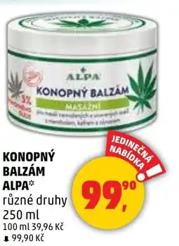Penny Market Konopny balzám alpa nabídka