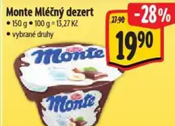 Albert Monte Mléčný dezert nabídka