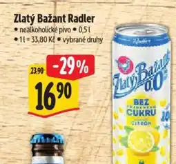 Albert Zlatý Bažant Radler nabídka