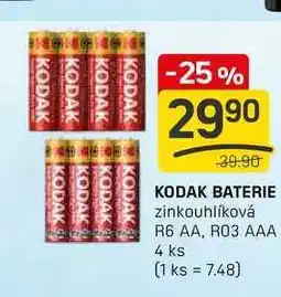 Flop KODAK BATERIE zinkouhlíková R6 AA, R03 AAA 4 ks nabídka