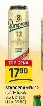 Flop STAROPRAMEN 12 světlý ležák 0,5 l, plech nabídka