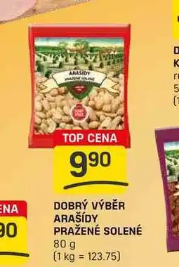 Flop DOBRÝ VÝBĚR ARAŠÍDY PRAŽENÉ SOLENÉ 80 g nabídka