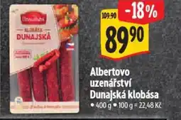 Albert Albertovo uzenářství Dunajská klobása nabídka