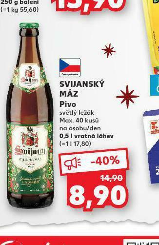 Kaufland Pivo svijanský máz nabídka