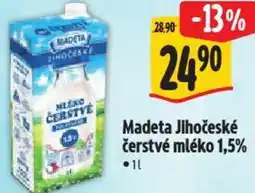 Albert Madeta Jihočeské čerstvé mléko 1,5% nabídka