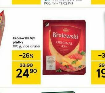 Tesco Krolewski sýr plátky nabídka