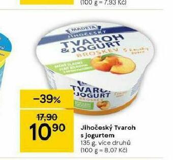 Tesco Jihočeský tvaroh s jogurtem nabídka