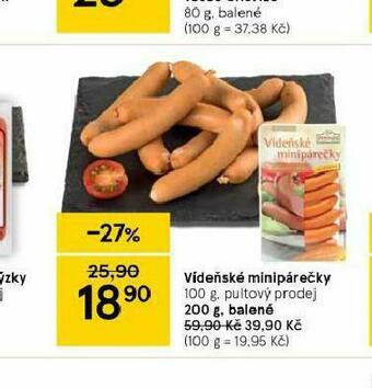 Tesco Vídeňské minipárečky nabídka