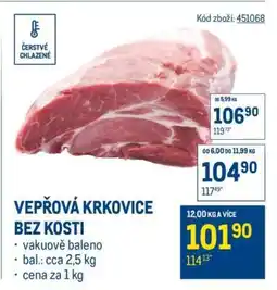 Makro Vepřová krkovice bez kosti nabídka