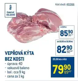 Makro Vepřová kýta bez kosti nabídka
