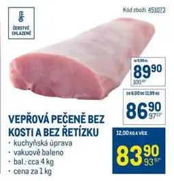 Makro Vepřová pečeně bez kosti a bez řetízku nabídka