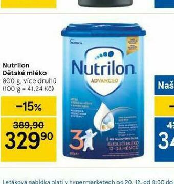 Tesco Nutrilon dětské mléko nabídka