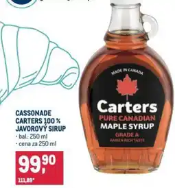 Makro Cassonade carters 100% javorový sirup nabídka