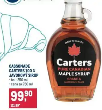 Makro Cassonade carters 100% javorový sirup nabídka