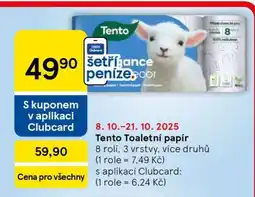 Tesco Tento toaletní papír nabídka