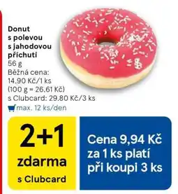 Tesco Donut s polevou s jahodovou příchutí nabídka