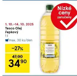 Tesco Tesco olej řepkový nabídka