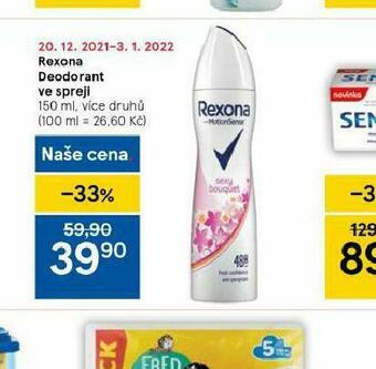 Tesco Rexona deodorant ve spreji nabídka
